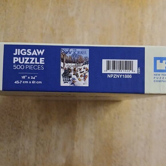 New York Puzzle Company Sledding in the Park Jigsaw Puzzle, 500 Pieces - Picture 4 of 4